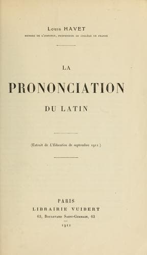 Tapa de La prononciation du latin ..