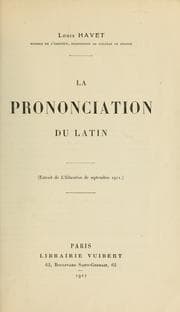 Tapa de La prononciation du latin ..
