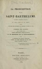 Tapa de La proscription de la Saint-Barthélemi