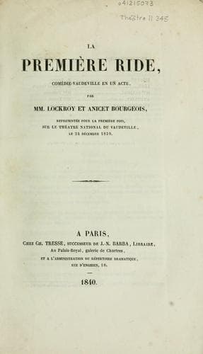 Tapa de La première ride