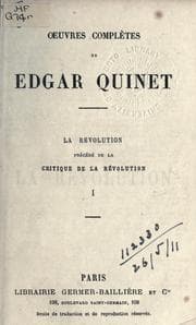 Tapa de La Revolution; précédé de la Critique de la Révolution