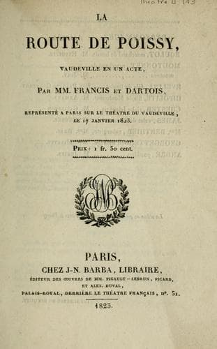 Tapa de La route de Poissy