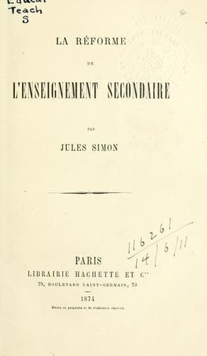 Tapa de réforme de l'enseignement secondaire.