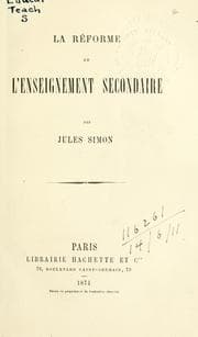 Tapa de La réforme de l'enseignement secondaire