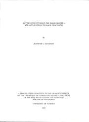 Tapa de Lattice structures in the image alegebra and applications to image processing
