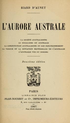 Tapa de L'aurore Australe