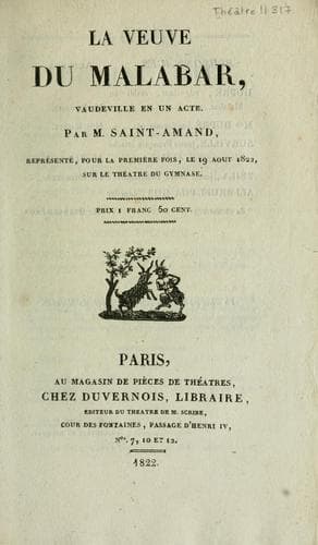 Tapa de La veuve du Malabar