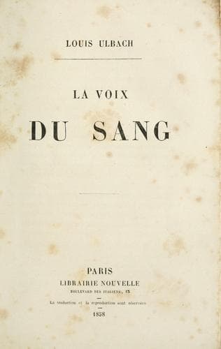 Tapa de La voix du sang