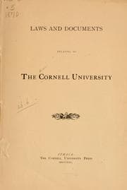 Tapa de Laws and documents relating to the Cornell university