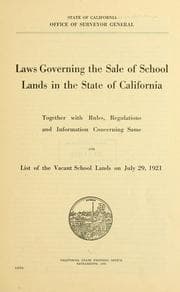 Tapa de Laws governing the sale of school lands in the state of California