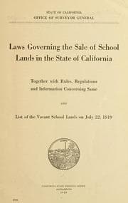 Tapa de Laws governing the sale of school lands in the state of California