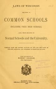 Tapa de Laws of Wisconsin relating to common schools including free high schools