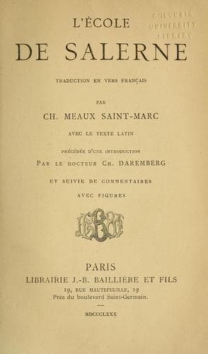 Tapa de L'École de Salerne