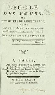 Tapa de L' école des moeurs