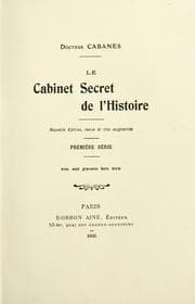 Tapa de Le cabinet secret de l'histoire