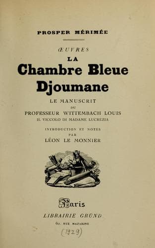 Tapa de Le Chambre bleue
