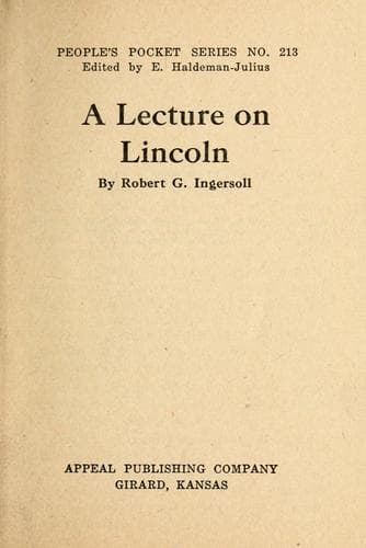 Tapa de A lecture on Lincoln