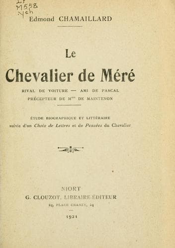 Tapa de chevalier de Méré