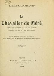Tapa de Le chevalier de Méré