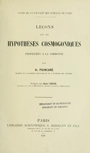 Tapa de Leçons sur les hypothèses cosmogoniques