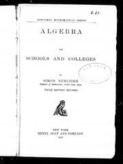 Tapa de Algebra for schools and colleges