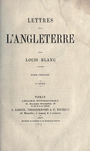 Tapa de Lettres sur l'Angleterre