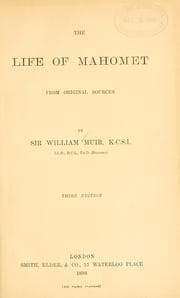 Tapa de The life of Mahomet from original sources