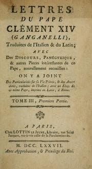 Tapa de Lettres intéressantes du Pape Clément XIV (Ganganelli)