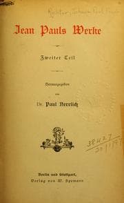 Tapa de Jean Pauls Werke