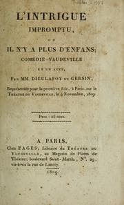 Tapa de L'intrigue impromptu, ou, Il n'y a plus d'enfans