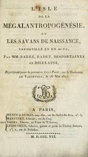 Tapa de L'Isle de la mégalantropogénésie, ou, Les savans de naissance