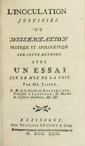 Tapa de L'innoculation justifibee
