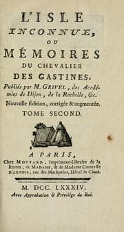 Tapa de L'isle inconnue, ou Mémoires du chevalier des Gastines
