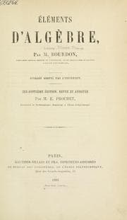 Tapa de Éléments d'algèbre