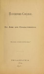 Tapa de Haverford college: its aims and characteristics ...