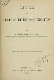 Tapa de Livre de lecture et de conversation