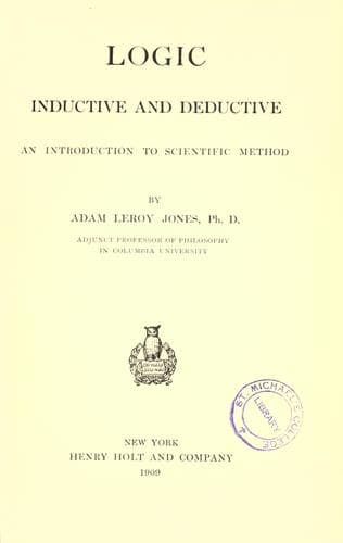 Tapa de Logic, inductive and deductive