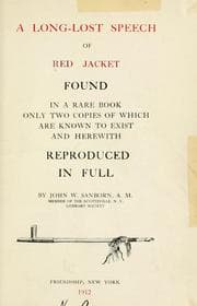 Tapa de A long-lost speech of Red Jacket
