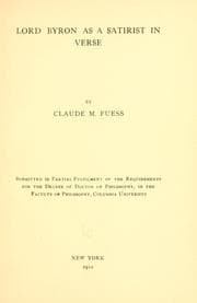 Tapa de Lord Byron as a satirist in verse