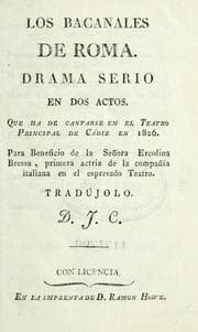 Tapa de Los Bacanales de Roma