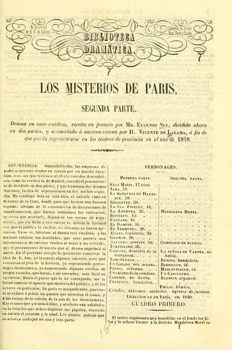 Tapa de misterios de Paris. Segunda parte