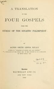 Tapa de A translation of the four Gospels from the Syriac of the Sinaitic palimpsest