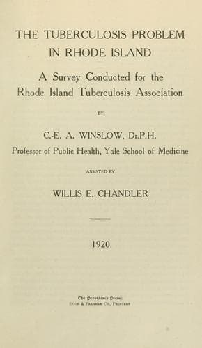 Tapa de The tuberculosis problem in Rhode Island