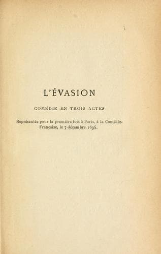 Tapa de L' évasion