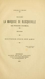 Tapa de Madame la Marquise de Blocqueville, née Princesse d'Eckmühl