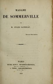 Tapa de Madame de Sommerville
