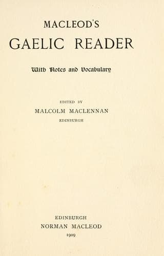 Tapa de Macleod's Gaelic reader