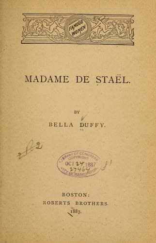 Tapa de Madame de Staël