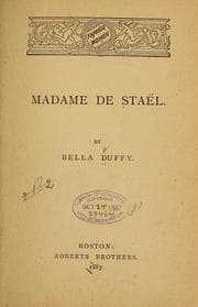 Tapa de Madame de Staël