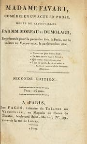 Tapa de Madame Favart, comédie en un acte en prose, mêlée de vaudevilles